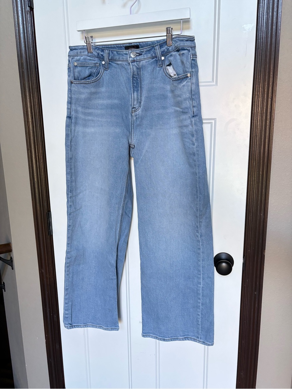 Quince Comfort Stretch High Rise Relaxed Straight Jeans Light Wash Sz